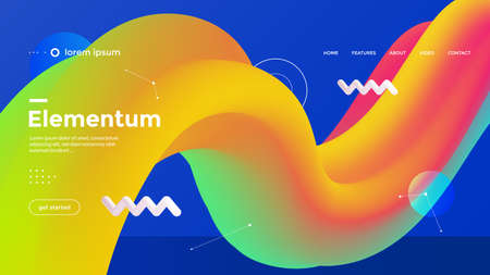 Colorful 3d geometric cover with modern shapeのイラスト素材