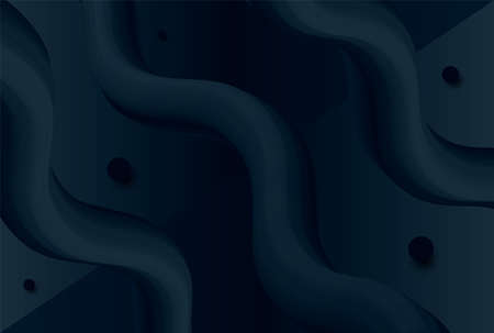 Black abstract banner with gradient 3d flow shapeのイラスト素材