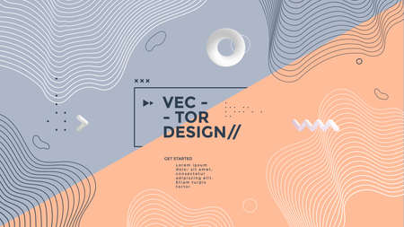 Liquid poster design template in duotone gradientsのイラスト素材