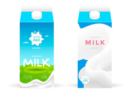 Milk package product design template.のイラスト素材