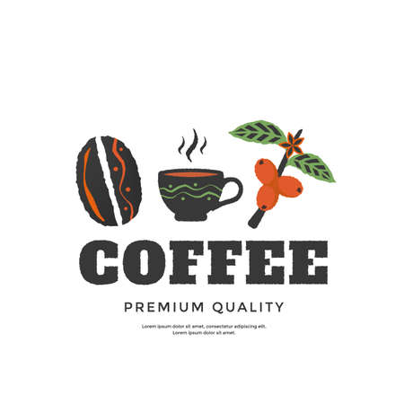 Coffee Packaging design. Cover for menu cafe.のイラスト素材