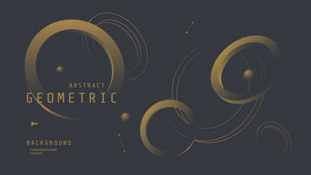Black and gold background with 3d geometric circleのイラスト素材