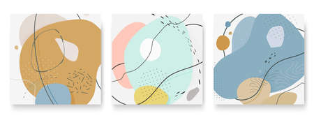 Set of abstract different shapes. Minimal bannerのイラスト素材