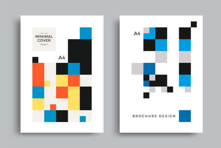 Corporate geometric poster with square pattern