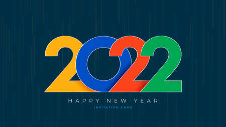 2022 Happy New Year posters set. Christmas cardのイラスト素材