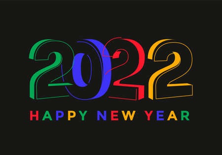 2022 Happy New Year posters set. Christmas cardのイラスト素材