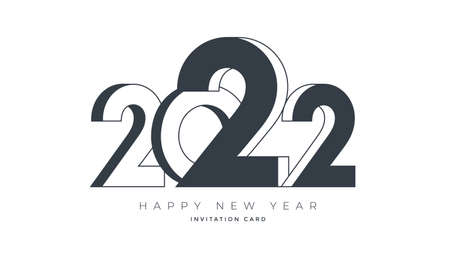 Happy New Year 2022 greeting card design templateのイラスト素材