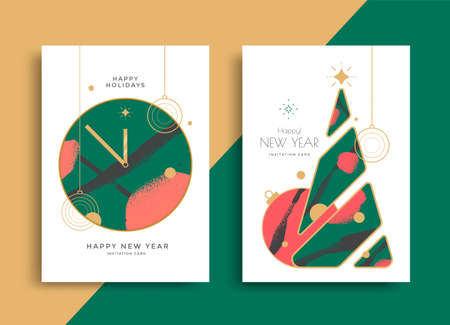 Happy New Year greeting card design templateのイラスト素材