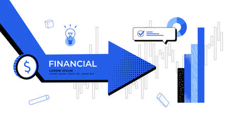 Financial arrow graph. Finance success growthのイラスト素材