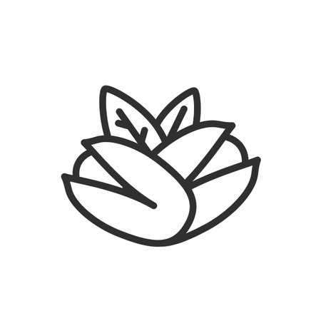 Pistachios icon or linear style pictogram isolatedのイラスト素材