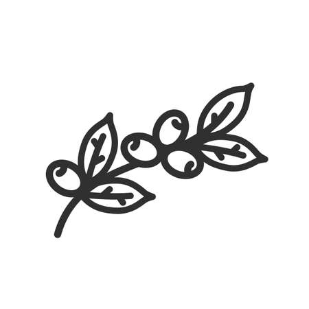 Coffee branch line icon or linear style pictogramのイラスト素材