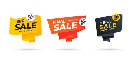Big sale banner set. Discount template labelのイラスト素材