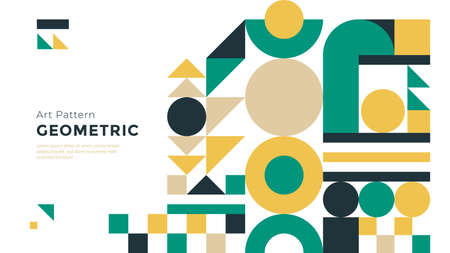Geometric minimal artwork landing pageのイラスト素材