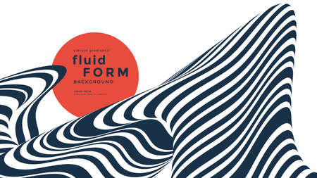 Black and white background with optical fluid wave