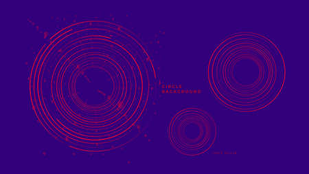 Futuristic Red circles. Circular background.のイラスト素材