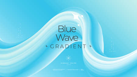 Blue Abstract fluid wave. Modern gradient shapeのイラスト素材