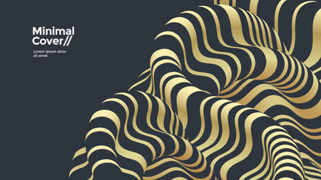 Gold fluid wave. Golden waves vector background.のイラスト素材