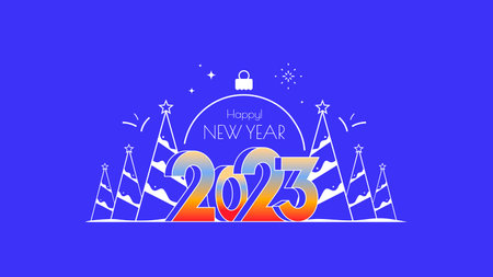 Happy New Year 2023 greeting card design template
