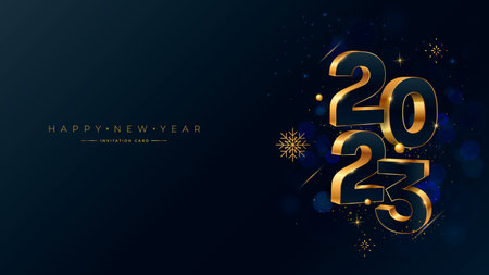 Happy New Year 2023 greeting card design template