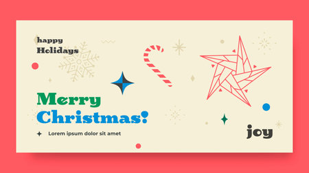 Christmas social media cover holidays decorationのイラスト素材