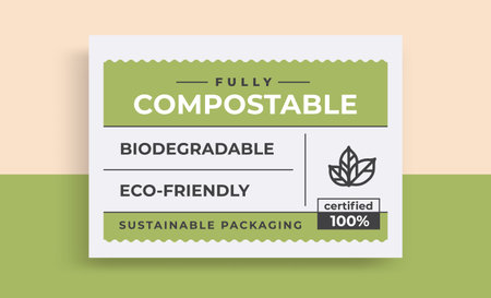 Compostable label vintage. Eco-Friendly materialのイラスト素材
