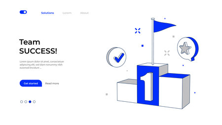 Winners podium with flag concept business successのイラスト素材
