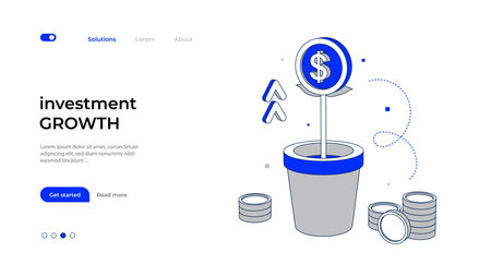 Concept illustration symbolizes financial growthのイラスト素材