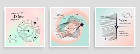 Abstract geometric banner for social media post.のイラスト素材