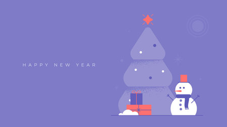 New Year and Christmas greeting card design.のイラスト素材