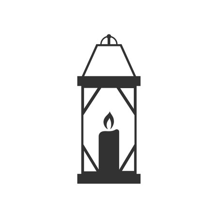 A lantern with a candle vector iconのイラスト素材