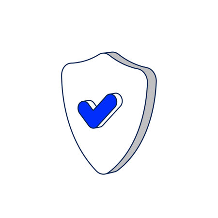 3d Icon safety shield check mark. symbol securityのイラスト素材