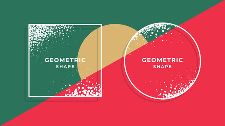 Circle and square frame with texture.のイラスト素材