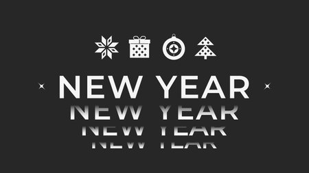 New Year design with reflective text effectのイラスト素材