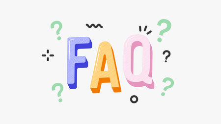 FAQ concept with 3d letters and question marksのイラスト素材