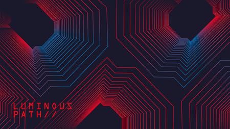 Abstract geometric lines form luminous pathのイラスト素材