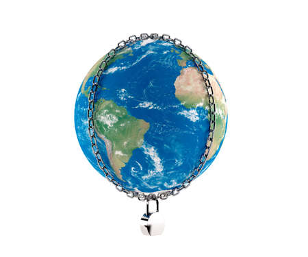 The Earth In Chains On The Lockの写真素材