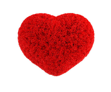 Fluffy 3d heart on whiteの写真素材