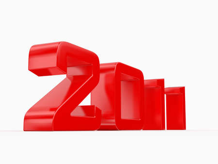 3d render of New 2011 Year on white backgroundの写真素材
