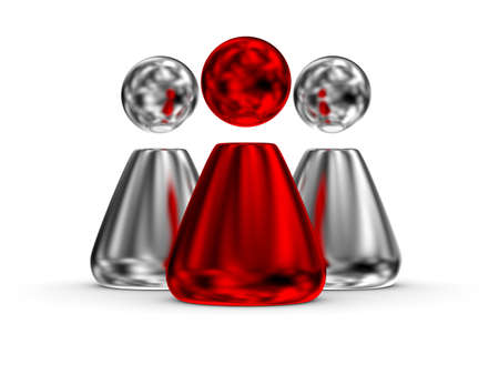 3D rendered image leader concept with red oneの写真素材