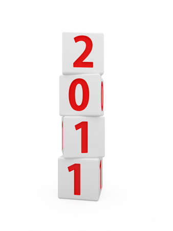 3d render of New year boxes isolated on white