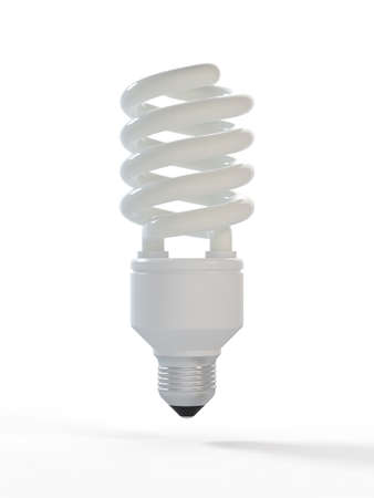 3d render of fluorescent bulb on white backgroundの写真素材