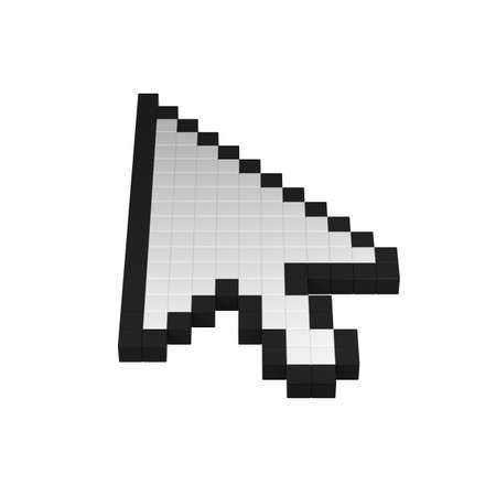 3d render of computer arrow on white backgroundの写真素材