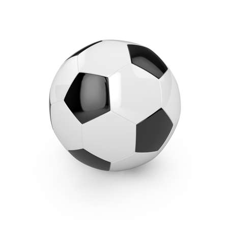 3d render of football, soccer ball isolated on white background の写真素材