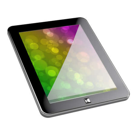 3d render of pc tablet with clipping path on white backgroundの写真素材