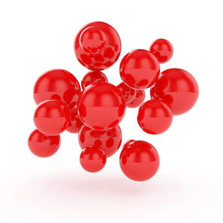 3d render of abstract spheres isolated on white backgroundの写真素材