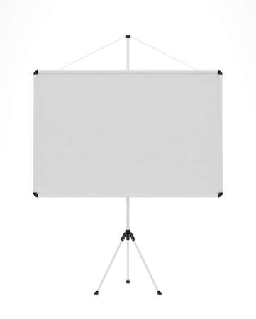 3d render of  blank presentation or projector roller screen isolated on whiteの写真素材