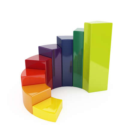 3d illustration of ring colorful chart isolated on white backgroundの写真素材