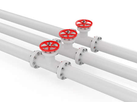 3d render of pipelines on white background の写真素材