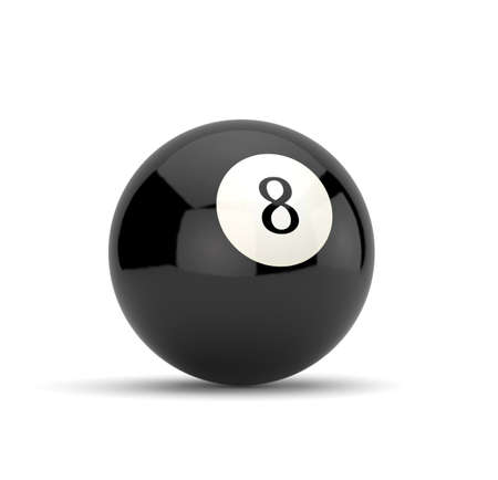 3d render of eight ball isolated on white background