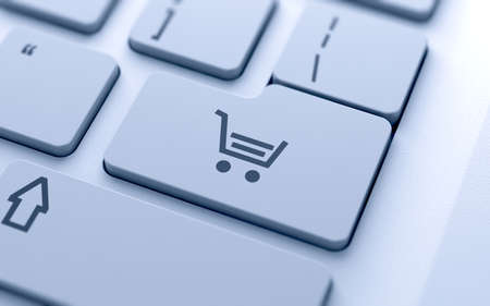 Shop button on keyboard with soft focus の写真素材